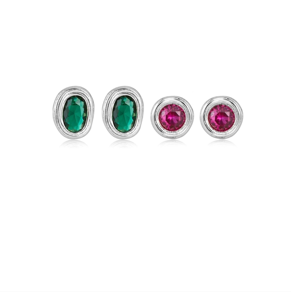 LUV AJ THE ROYALE STONE  STUDS SILVER  New